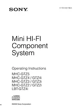 Sony MHC-GTZ2i Manual Do Utilizador