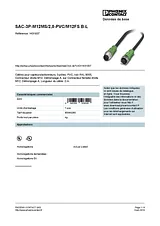 Phoenix Contact Sensor/Actuator cable SAC-3P-M12MS/2,0-PVC/M12FS B-L 1431937 1431937 数据表