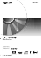 Sony rdr-hxd710 Manuel D’Utilisation