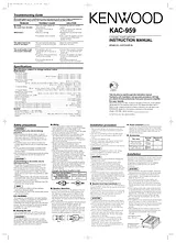 Kenwood KAC-959 Manual Do Utilizador