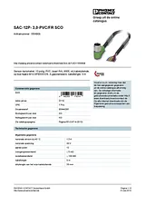 Phoenix Contact Sensor/Actuator cable SAC-12P- 3,0-PVC/FR SCO 1554908 1554908 Fiche De Données