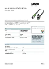 Phoenix Contact Sensor/Actuator cable SAC-4P-M12MS/0,6-PUR/M12FR-3L 1668522 1668522 Data Sheet