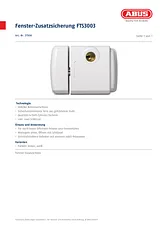 ABUS Window safety device FTS3003 white ABFS28409 ABFS28409 데이터 시트