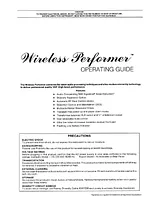 Peavey Wireless Performer Справочник Пользователя