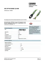 Phoenix Contact Bus system cable SAC-5P-M12MSB/ 2,0-900 1507065 1507065 Data Sheet