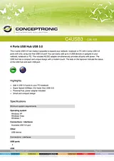 Conceptronic 4 Ports USB Hub USB 3.0 1100093 사용자 설명서