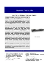 LevelOne 8+8 POE 10/100 Mbps Web Smart Switch FSW-1670TX Leaflet