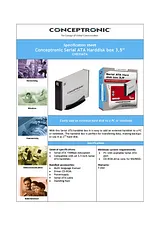 Conceptronic Serial ATA External Hard disk box 3.5 “. CHD3SATA Folheto