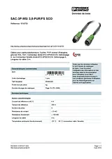 Phoenix Contact Sensor/Actuator cable SAC-3P-MS/ 3,0-PUR/FS SCO 1518753 1518753 Fiche De Données
