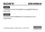 Sony DCR-DVD610 Manual