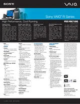 Sony VGC-RA718G Specification Guide