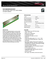 Kingston Technology Genesis 4GB DDR3-1600MHz Kit KHX1600C9D3X2K2/4GX 데이터 시트