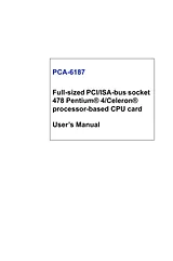 Advantech PCA-6187 Manuel D’Utilisation