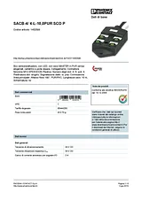 Phoenix Contact Sensor/actuator box SACB-4/ 4-L-10,0PUR SCO P 1452589 1452589 Data Sheet