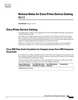 Cisco Cisco Prime Service Catalog 11.1 Notas de publicación