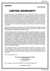 Sony HDPS-M10 Warranty Information