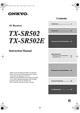 ONKYO TX-SR502 Manuale Istruttivo