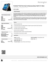 Kensington Portafolio™ Soft Folio Case for Samsung Galaxy Tab® 3 7.0  - Black K97161WW Dépliant