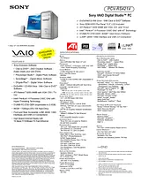 Sony PCV-RS420 Specification Guide
