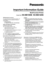 Panasonic KXMB1520E Operating Guide