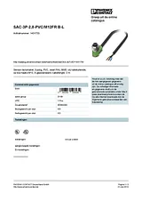 Phoenix Contact Sensor/Actuator cable SAC-3P-2,0-PVC/M12FR B-L 1431733 1431733 Data Sheet
