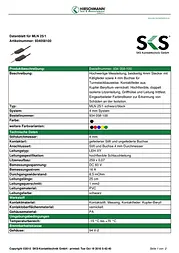 Sks Hirschmann Test lead [ Banana jack 4 mm - Banana jack 4 mm] 0.25 m Green CO MLN 25/1 934058104 Datenbogen