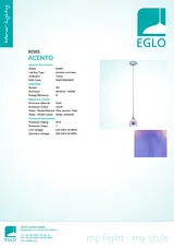 Eglo ACENTO 90365 产品宣传页