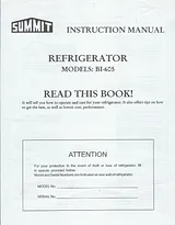 Summit 6.0 cf Built-in Refrigerator-Freezer - Black Справочник Пользователя