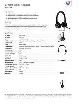 V7 USB Digital Headset HU511-2EP Hoja De Datos