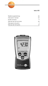 Testo testo 460 Tachometer, 1.7 - 500.0 rps/100 - 30000 rpm 0560 0460 Ficha De Dados