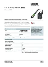 Phoenix Contact Sensor/Actuator cable SAC-3P-MS/ 0,6-PUR/B-1L-Z SCO 1435292 1435292 Data Sheet