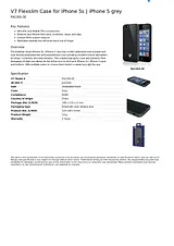 V7 Flexslim Case for iPhone 5s | iPhone 5 grey PA13SS-2E Merkblatt