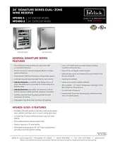 Perlick HP24DO34L Specification Sheet