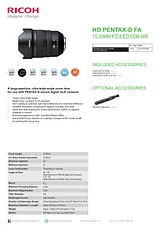 Pentax HDD FA 15-30 mm f/ 2.8 ED SDM WR Lens Guía Del Usuario