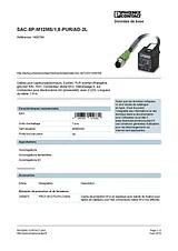 Phoenix Contact Sensor/Actuator cable SAC-5P-M12MS/1,5-PUR/AD-2L 1400794 1400794 Data Sheet