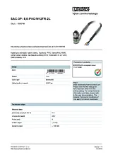 Phoenix Contact Sensor/Actuator cable SAC-3P- 8,0-PVC/M12FR-2L 1506749 1506749 Data Sheet