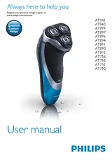 Philips wet and dry electric shaver AT941 AT941/19 사용자 설명서