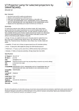 V7 Projector Lamp for selected projectors by SMARTBOARD, VPL2107-1E Hoja De Datos