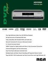 RCA hdv5000 Guia De Especificaciones