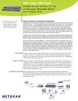 Netgear ProSafe™ 24-Port 10/100 L3 Managed Stackable Switch with 4 Gigabit Ports FSM7328S Folheto