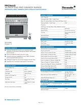 Thermador PRG366JG Specification Sheet