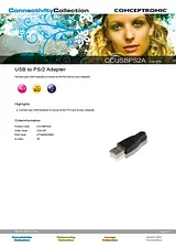 Conceptronic USB to PS/2 Adapter C30-376 Merkblatt