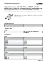 Phoenix Contact Programming adapter IFS-USB-PROG-ADAPTER 2811271 2811271 Data Sheet