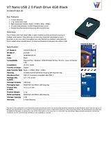 V7 Nano USB 2.0 Flash Drive 4GB Black VU24GCR-BLK-2E Scheda Tecnica