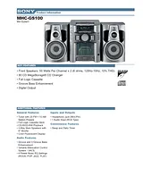 Sony MHC-GS100 Specification Guide