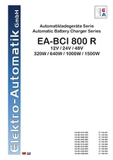Ea Elektro Automatik EA Elektro-Automatik EA-BCI 824-10R - 10A Automatic Lead Acid Battery Charger Station, For 24V Batteries 27150402 Data Sheet