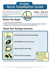 D-Link 802.11g Ethernet to Wireless LAN Client Adapter DWL-G810/B Leaflet
