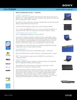Sony VGN-TT190U Specification Guide