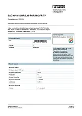 Phoenix Contact Sensor/Actuator cable SAC-4P-M12MR/0,15-PUR/M12FR TP 1505164 1505164 Data Sheet