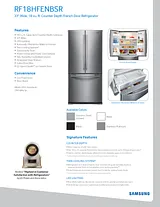 Samsung RF18HFENBWW Specification Sheet